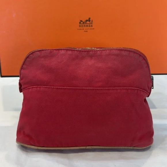 Authentic Hermès Red Toiletry Bag